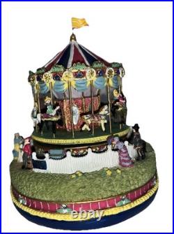 AH444 Carousel Comes to Town Music Box 1997 & Artist Mini Figure Thomas Kinkade