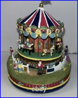 AH444 Carousel Comes to Town Music Box 1997 & Artist Mini Figure Thomas Kinkade