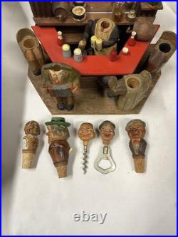 ANRI Early Bar Set/Mechanical bartender/music box/1930s/extras/refurbished/works