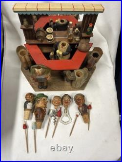 ANRI Early Bar Set/Mechanical bartender/music box/1930s/extras/refurbished/works