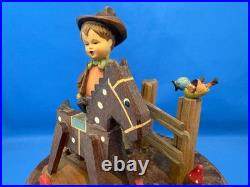 ANRI Italy Music Box Cowboy Horse Carved Wood THORENS plays Home on the Range