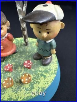 ANRI Peanuts Charlie Brown Lucy Wooden Music Box Italy 1972 Rose Garden VTG