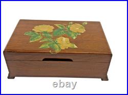 ANT. Thorens AD-30 Swiss Disc Music Box Inlaid Wood Case Working #1226 1930s