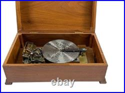 ANT. Thorens AD-30 Swiss Disc Music Box Inlaid Wood Case Working #1226 1930s