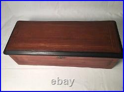 ANTIQUE 1800's 19th C CYLINDER MUSIC BOX In Wooden Case Crank Plays 20 Lovely