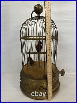 ANTIQUE BONTEMS FRENCH BIRD IN CAGE WITH ANIMATION And Sound