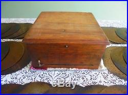 ANTIQUE GERMAN SYMPHONION MUSIC BOX with 35 x 10 5/8 DISCS in WORKING CONDITION