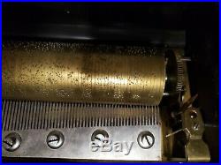 ANTIQUE MUSIC BOX 1800's CYLINDER TYPE SWISS Large