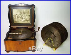 ANTIQUE SERPENTINE POLYPHON DISC MUSIC BOX WITH 30 DISCS. You can hear me play