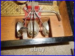 ANTIQUE SYMPHONION KALLIOPE DISC MUSIC BOX With BELLS! WORKS