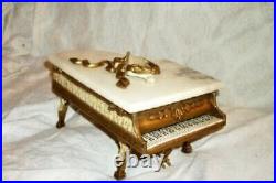 ART DECO 1920s THORENS GRAND PIANO MUSIC CIGARETTE BOX MARBLE LID WORKS ANTIQUE
