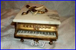 ART DECO 1920s THORENS GRAND PIANO MUSIC CIGARETTE BOX MARBLE LID WORKS ANTIQUE