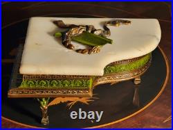 ART DECO 1920s THORENS GRAND PIANO MUSIC jewely/Cigarette BOX MARBLE LID WORKS