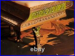 ART DECO 1920s THORENS GRAND PIANO MUSIC jewely/Cigarette BOX MARBLE LID WORKS