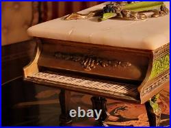 ART DECO 1920s THORENS GRAND PIANO MUSIC jewely/Cigarette BOX MARBLE LID WORKS