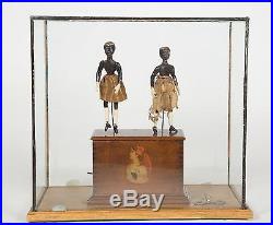 American Black Painted Wood Automaton Dancers