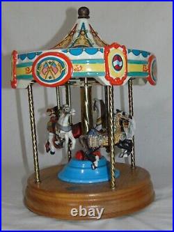 American Carousel 5972 Tobin Fraley 4 Horse Carousel Musical Merry Go Round