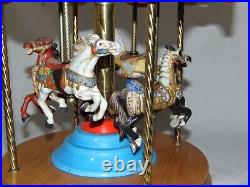 American Carousel 5972 Tobin Fraley 4 Horse Carousel Musical Merry Go Round