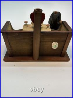 Anri Vedova Allegra Amor Bar Italian Carved Wood Figurines Set Corks Music Box