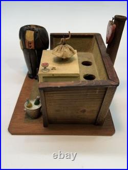 Anri Vedova Allegra Amor Bar Italian Carved Wood Figurines Set Corks Music Box