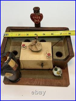 Anri Vedova Allegra Amor Bar Italian Carved Wood Figurines Set Corks Music Box