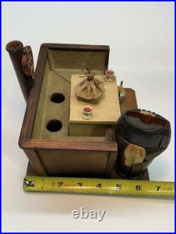 Anri Vedova Allegra Amor Bar Italian Carved Wood Figurines Set Corks Music Box