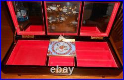 AntQ Japanese Geisha Jewelry Music Box w Moving Butterflies & Ballerina-Video