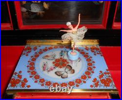 AntQ Japanese Geisha Jewelry Music Box w Moving Butterflies & Ballerina-Video