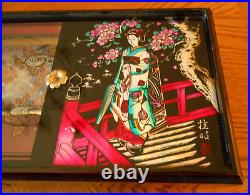 AntQ Japanese Geisha Jewelry Music Box w Moving Butterflies & Ballerina-Video