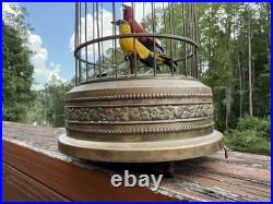 Antique 11 Automaton Double Singing Bird Cage Works See Video Germany Vtg