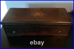Antique 11 Cylinder Wood Music Box 1800s Germany