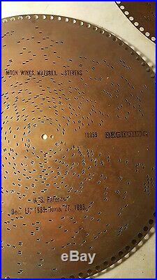 Antique 15 1/2 Regina Music Box Disc 10897 10859 10735 Moon Winks, Mazurka
