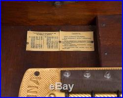Antique 15.5 Regina Double-Comb Music Box with 37 Discs 22.5 Wood Chest Case
