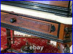 Antique 1800 Bell Drum Castanet Swiss Music Box F Conchon Fabrica Geneva & Table