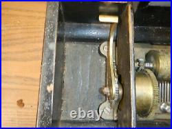 Antique 1800's Crank Wind brass Cylinder Roll Music Box not Working