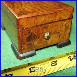 Antique 1800's French Cylinder Wood Music Box Swiss Movement 4 Airs Not winding