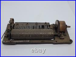 Antique 1800's Victorian Swiss Cylinder Music Box Mechanism with Bed Plate PARTS