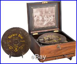 Antique 1800s Polyphon Music Box with 26 9-1/2 Discs Excellen Plays Beautifully