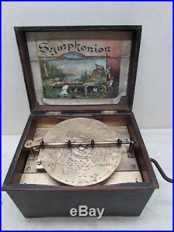 Antique 1800s Rare Elves Symphonion Metal Disc Music Box Germany Runs
