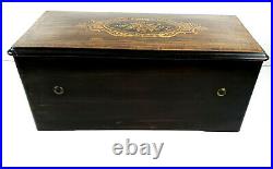 Antique 1800s Swiss 6 Song Reed Organ Musical Box Inlaid Bremond or Paillard