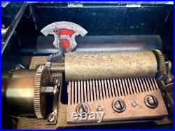 Antique 1800s Swiss Cylinder Music Box 6 Tunes Plays Great Antique 1800s Swiss Cylinder Music Box 6 Tunes Plays Great