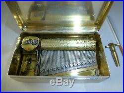Antique 1820s Sectional Comb Tabatiere Music Box In Sterling Silver Snuff Box