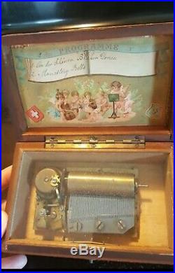 Antique 1840 Mermod Freres Cylinder Music Box Swiss Music Box