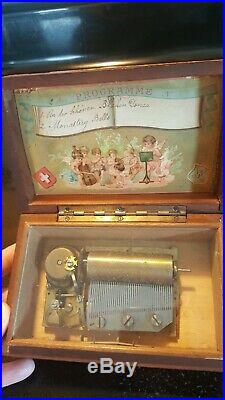 Antique 1840 Mermod Freres Cylinder Music Box Swiss Music Box