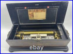 Antique 1880's 76 Pin, 10 Tune Swiss Music Box Very Nice Sounds Great