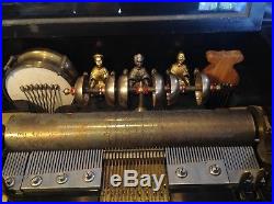 Antique 1885 Mermod Freres Cylinder Music Box W Organette Oriental Bells Drums