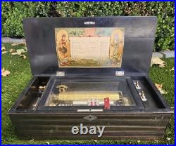 Antique 1885 Mermod Frères Swiss 10-Air Cylinder Music Box Plays Beautifully Antique 1885 Mermod Frères Swiss 10-Air Cylinder Music Box Plays Beautifully