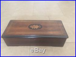 Antique 1886 music box Jacot 10 melodies large wood case 20 Working