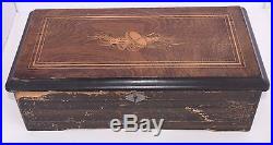 Antique 1886 music box Jacot 10 melodies large wood case recently serviced