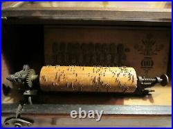 Antique 1887 CONCERT ROLLER ORGAN Hand Crank Victorian Music Box With 32 Rollers